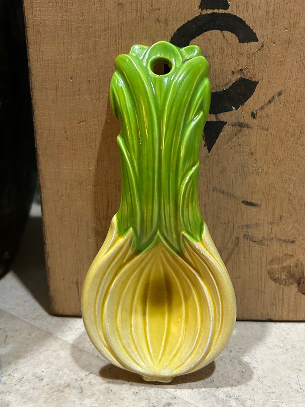 Green and Yellow Ceramic Wall Pocket Vase - Home Accents